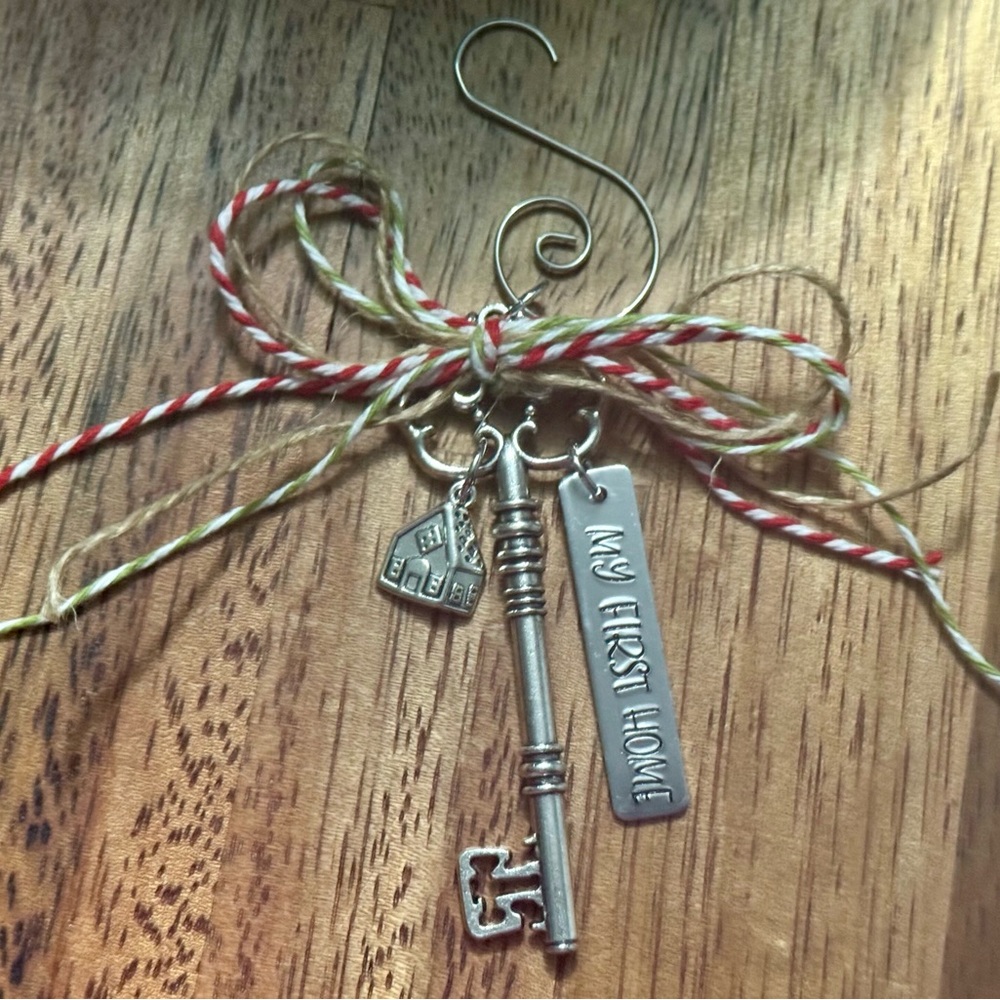 Silver 'My First Home' Key Ornament